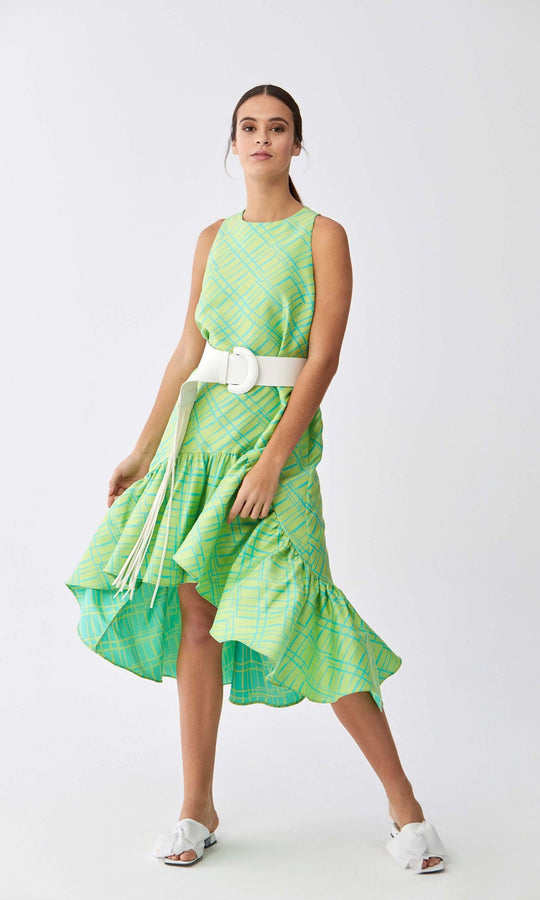 Roman Hi-Low Lime Mermaid Dress. 1