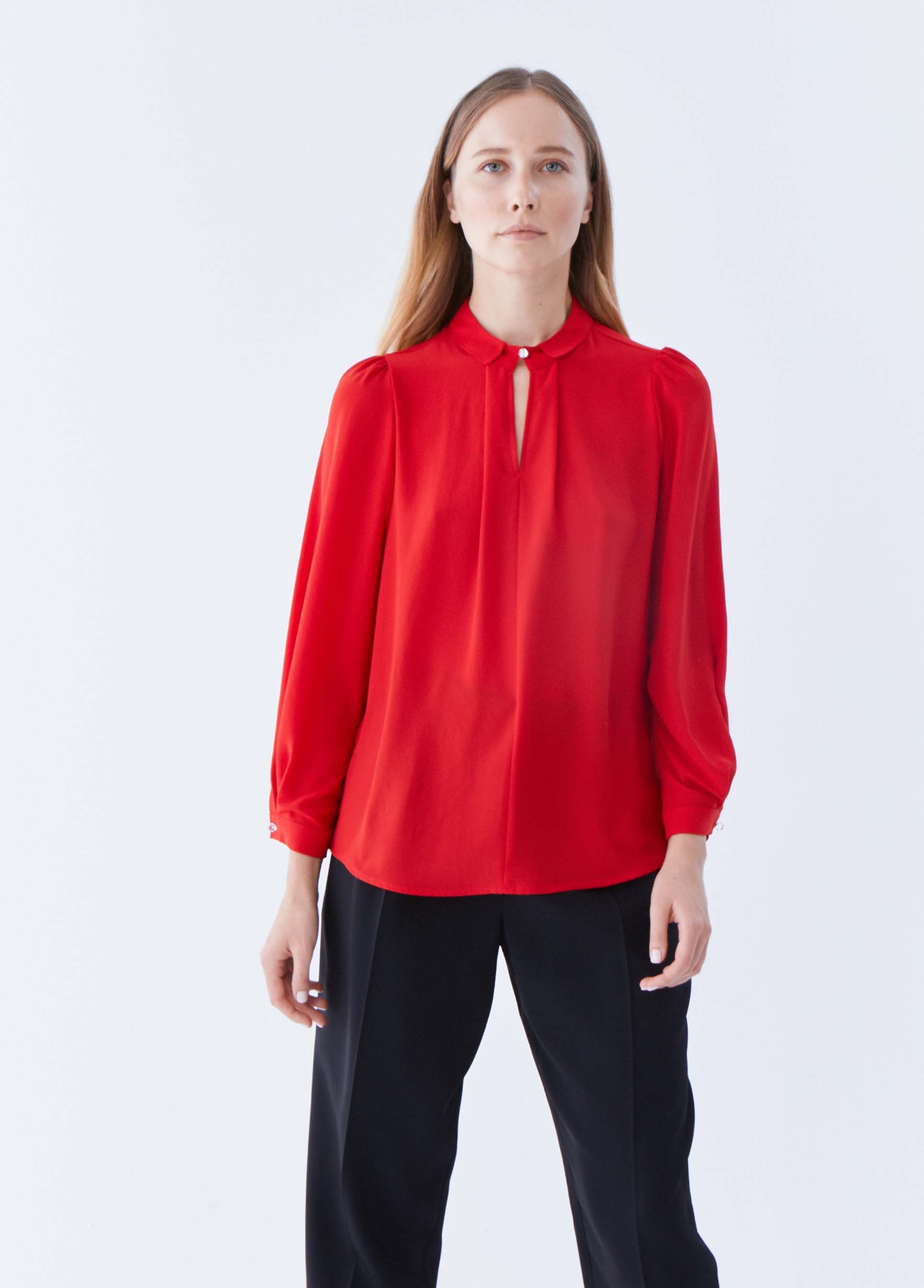 Roman Buttoned Collar Blouse. 1