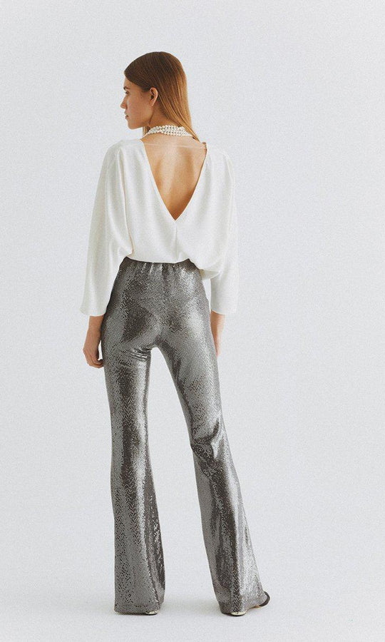 Roman Silver Retro Wide Leg Pant. 3