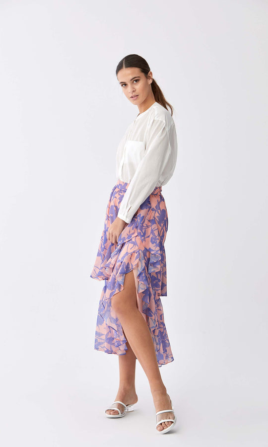 Roman Tiered Flounce Floral Maxiskirt. 3