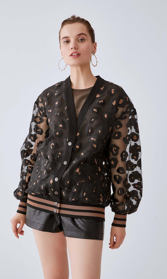 Roman Sheer Leopard Print Jacket. 1