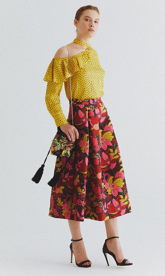 Roman Warm Floral Tea Skirt. 2