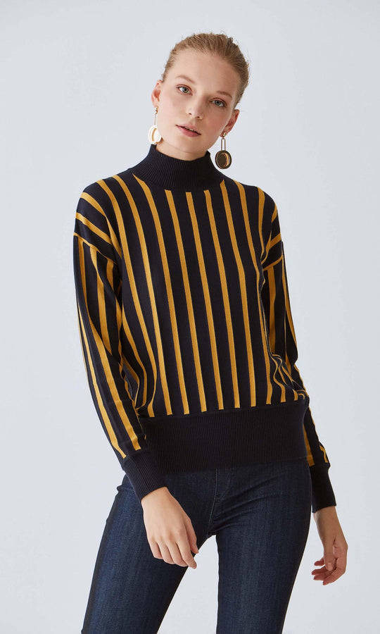 Roman Striped Turtleneck Sweater. 2