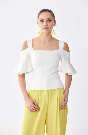 Roman White Cutout Summer Top. 1