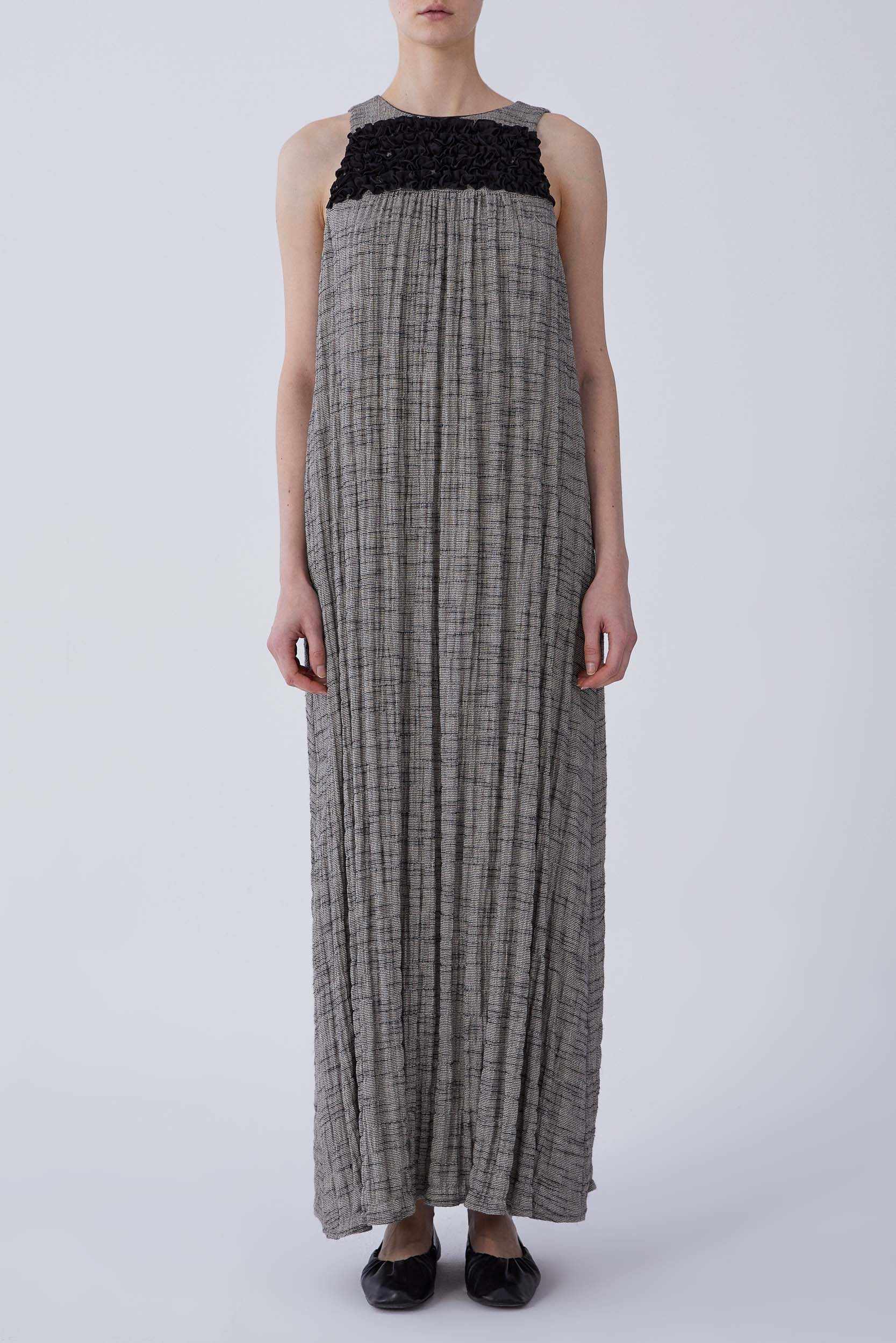 Roman Grey Linen Maxi Dress. 1