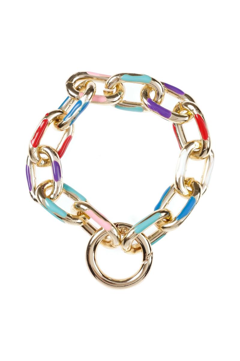 Roman Colorful Thick Chain Bracelet. 2