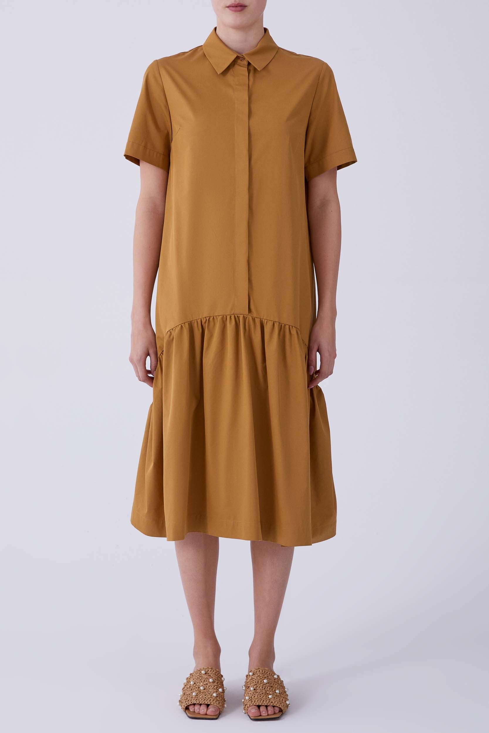 Roman Camel Shirt Dress. 2