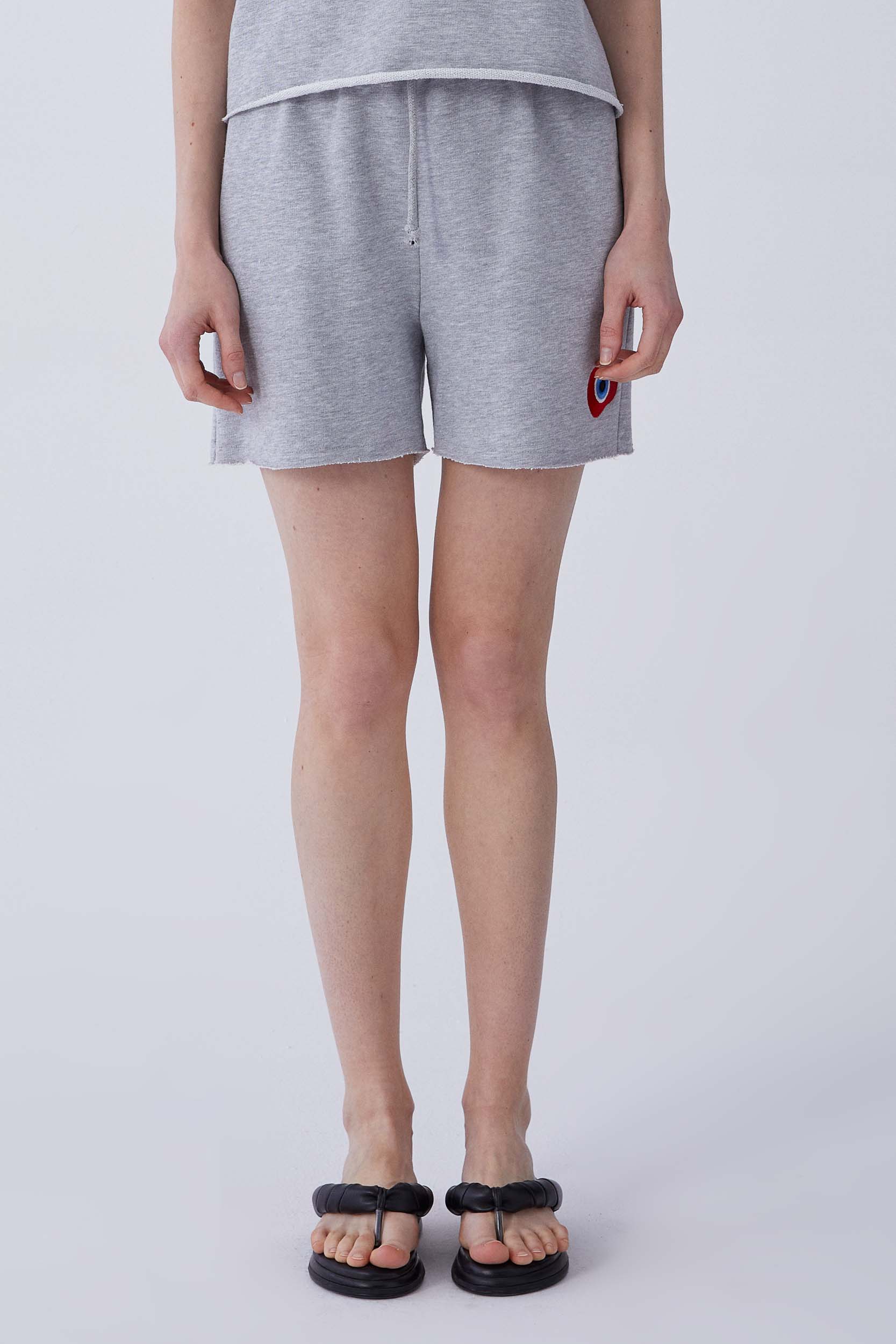 Grey Cotton Shorts