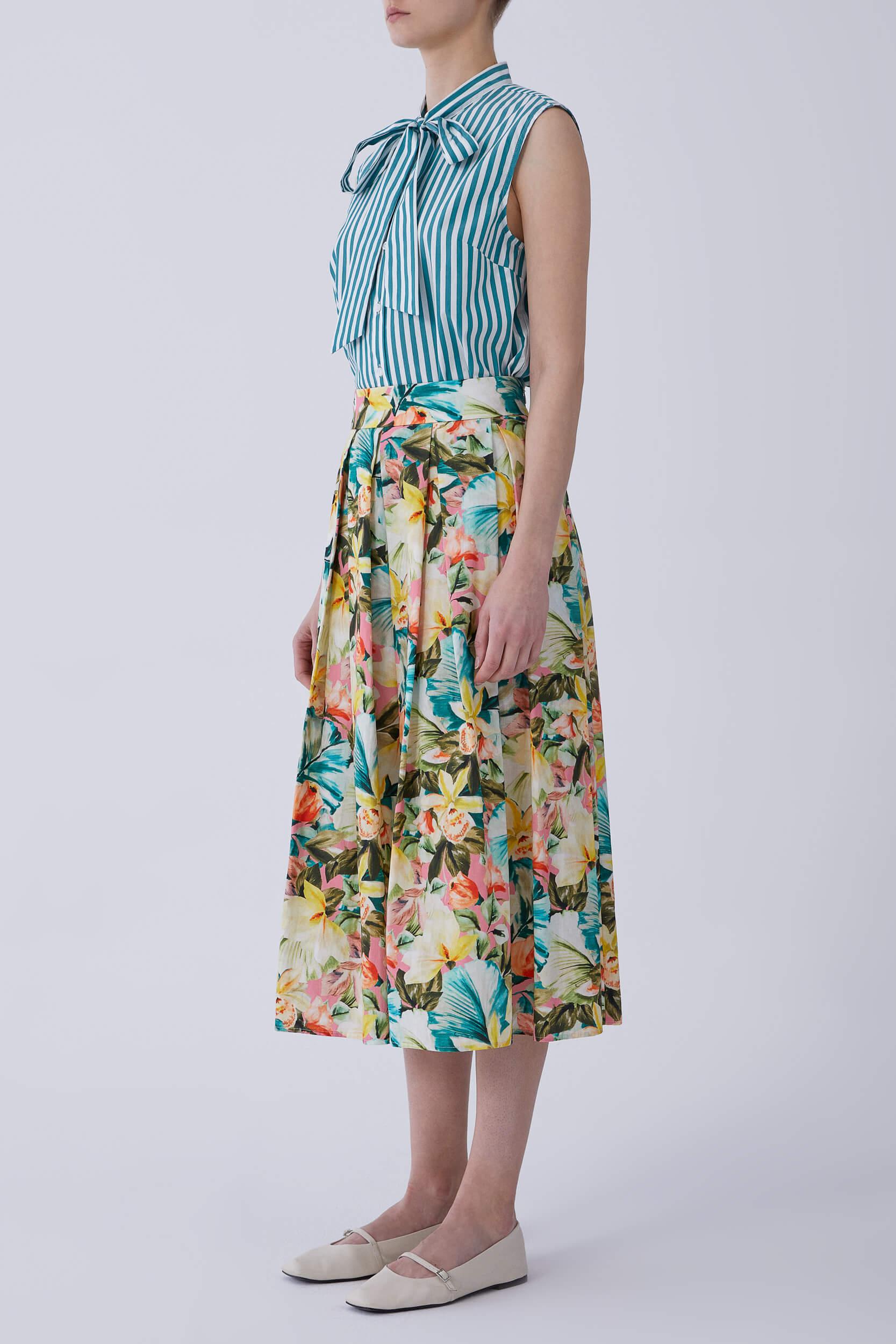 Multicolor Tropical Maxi Skirt