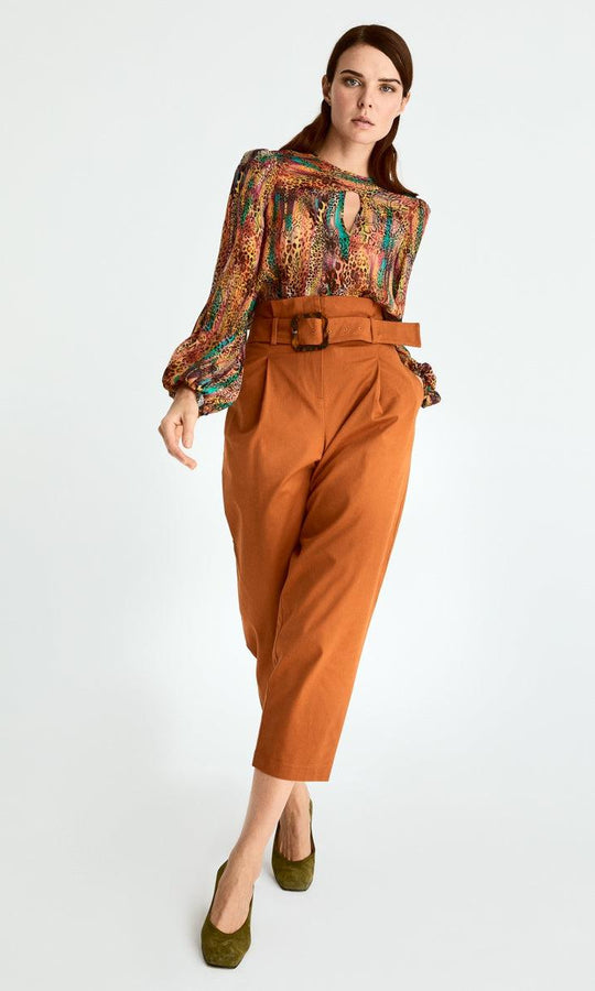Roman Cropped High Waist Belted Pant. 1