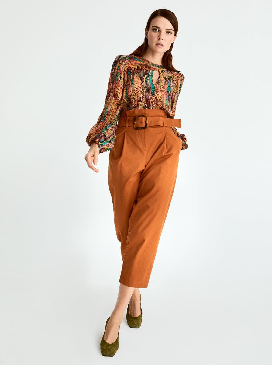 Roman Cropped High Waist Belted Pant. 2