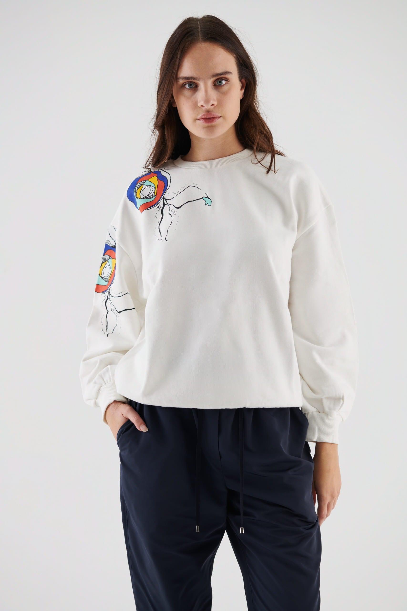 Roman Abstract Floral Women's Sweatshirt. 2