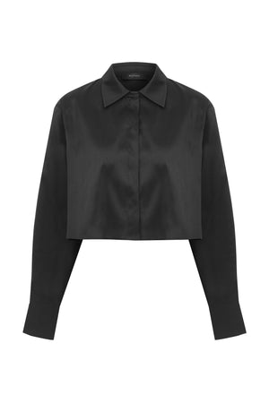 Roman Cropped Black Women's Shirt. 1