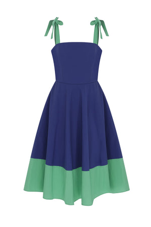Roman Emma Blue Green Contrasting Dress. 1