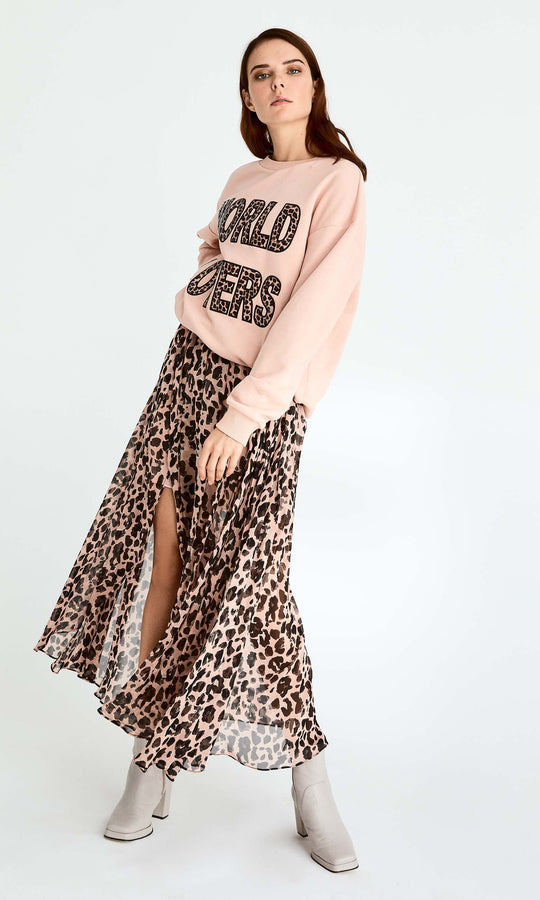 Roman Sheer Leopard Maxi Skirt. 2