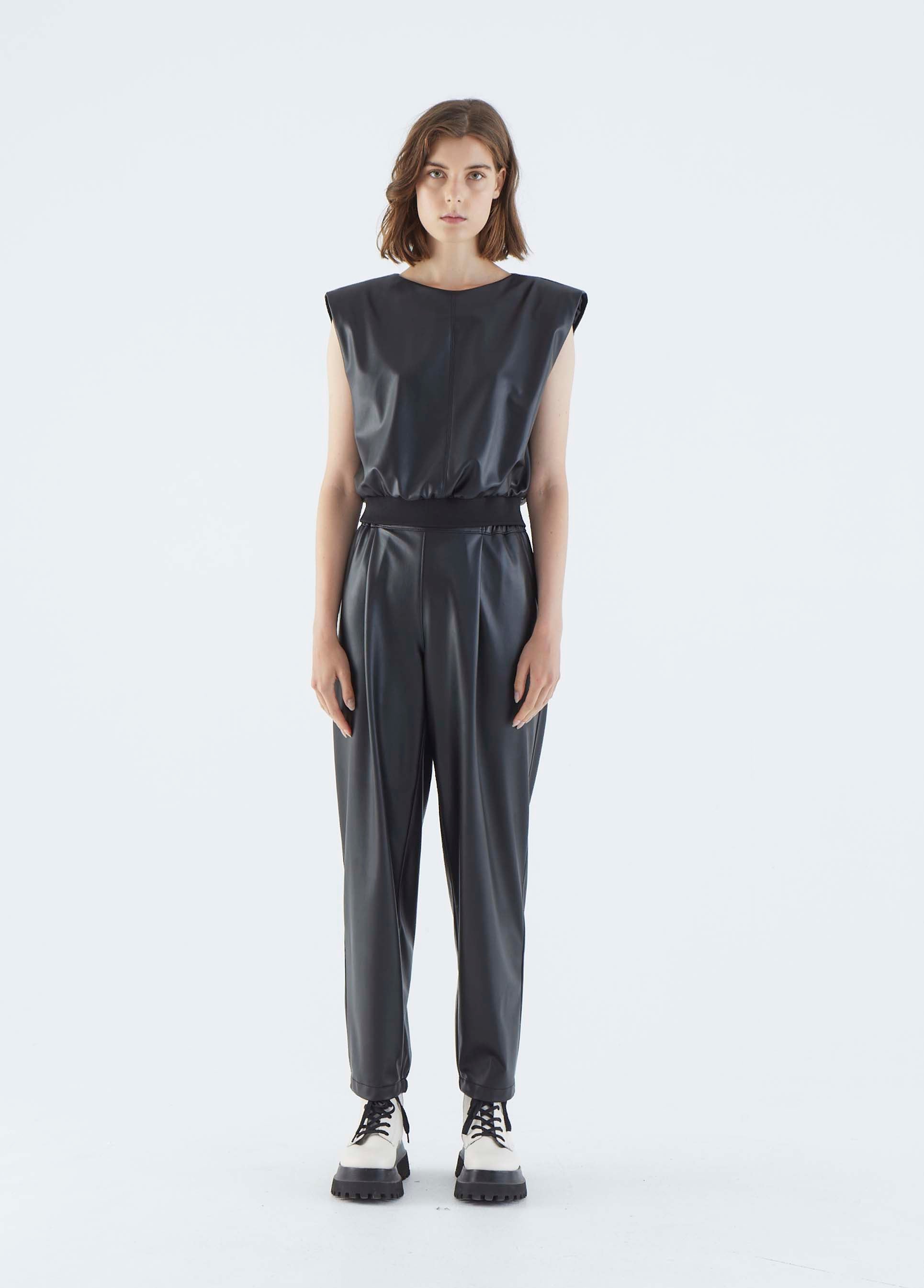 Roman Leather Effect Straight-Legged Pant. 2