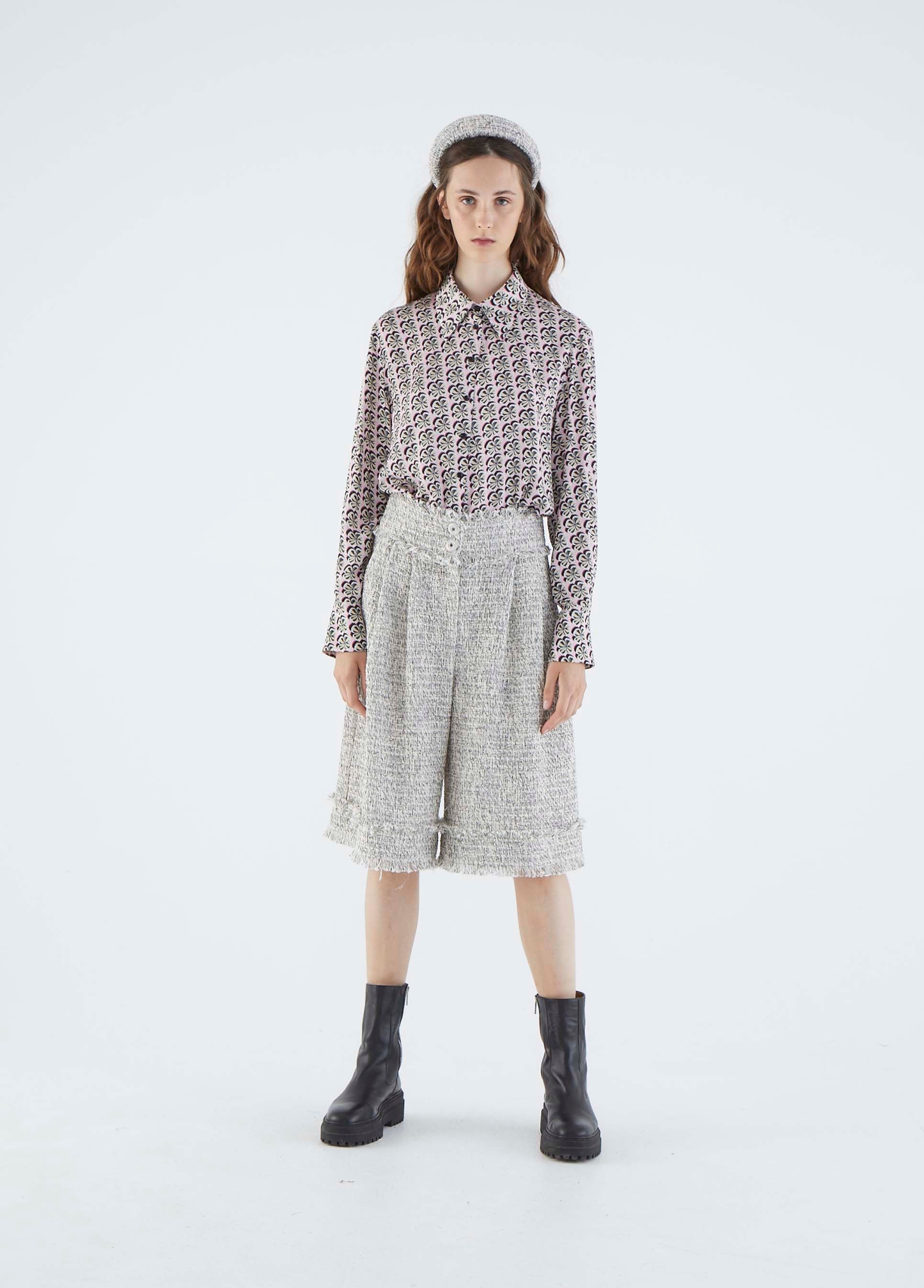 Roman Grey Tweed Cropped Pant. 2