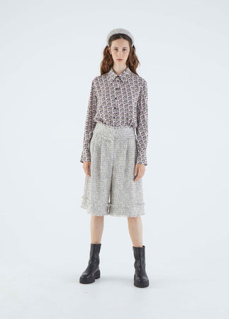 Roman Grey Tweed Cropped Pant. 1