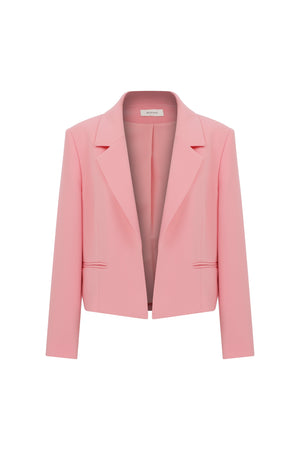 Roman Flamingo Silk Crepe Blazer. 1