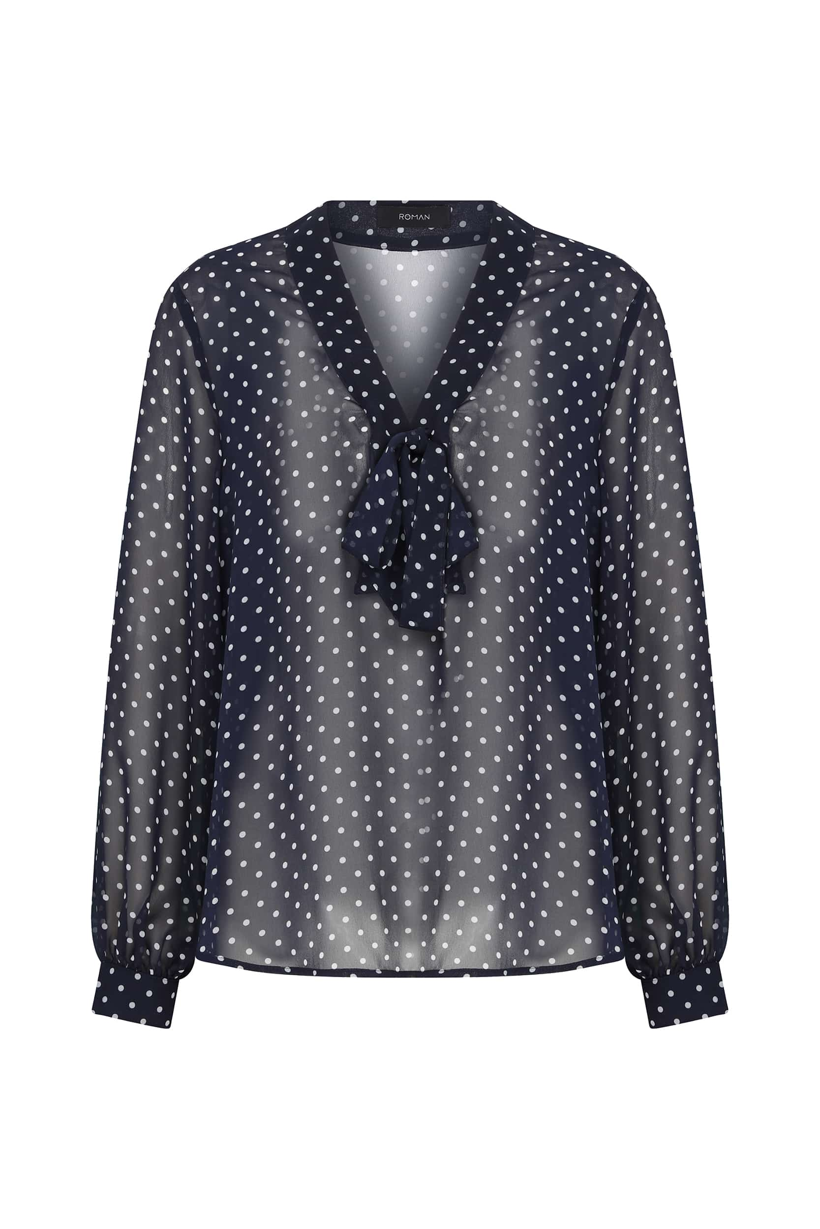 See Through Women Blouses Black Polka Dots Elegatn Single