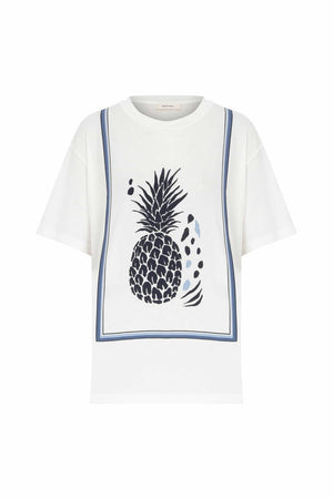 Roman White Pineapple Print Women's T-shirt. 1