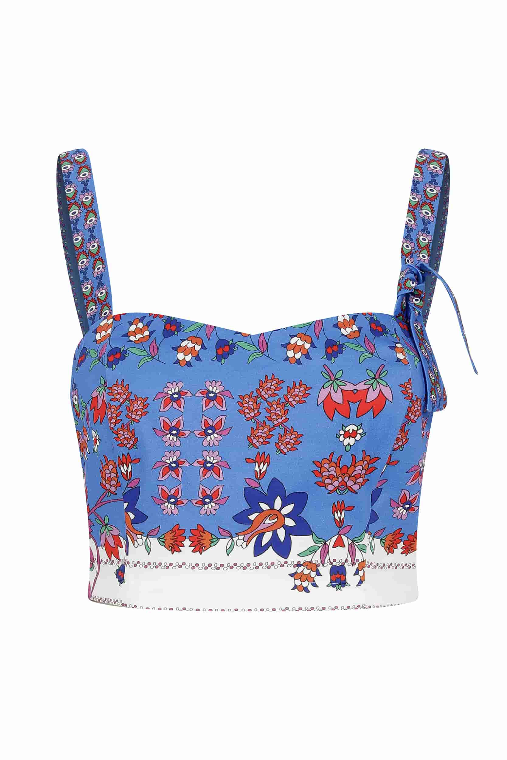 Roman Floral Printed Bustier. 2