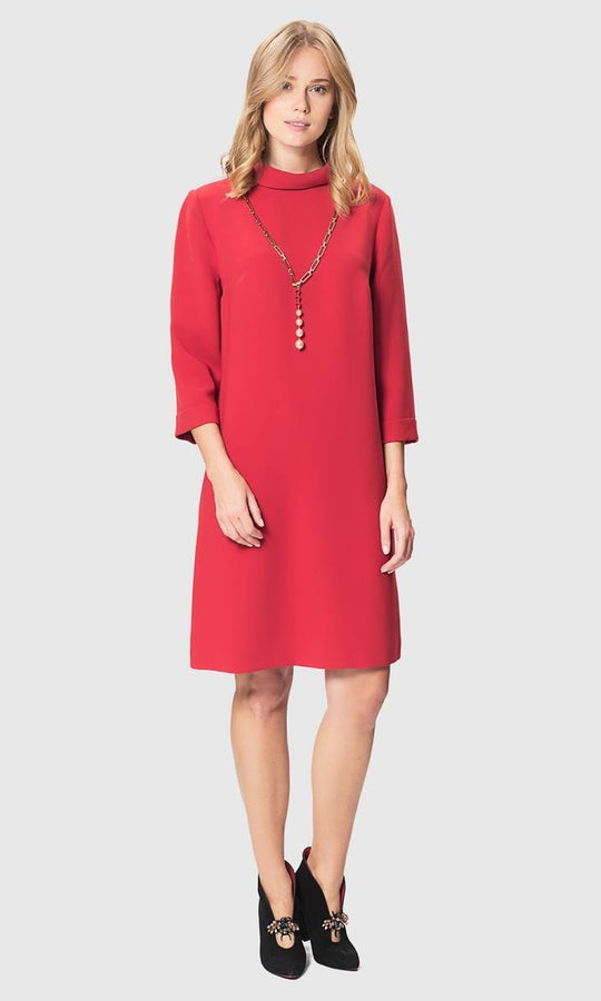 Roman COLLAR RED DRESS. 1