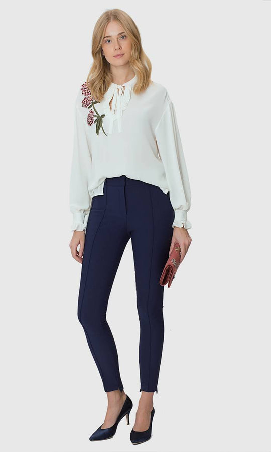 Roman NAVY SKINNY PANTS WITH DETAIL. 1