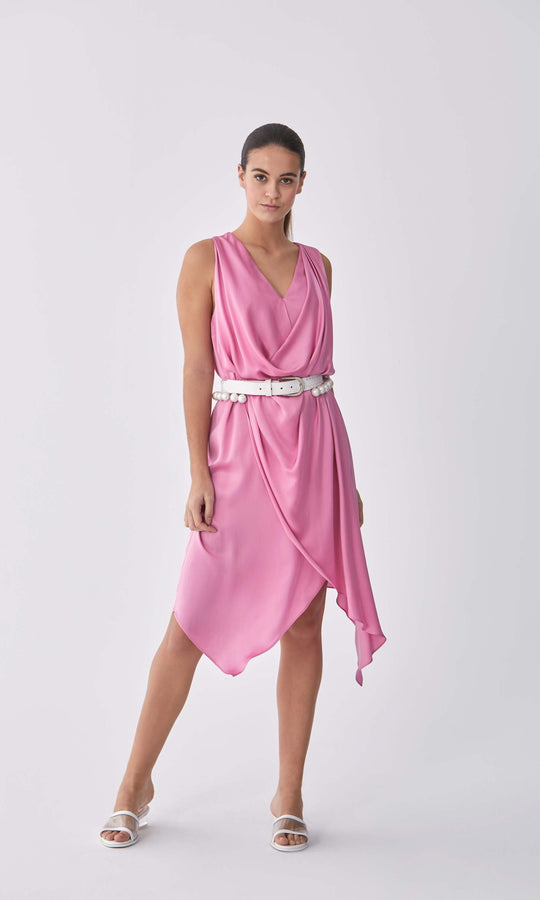 Roman Greco-Draped Midi Dress. 1