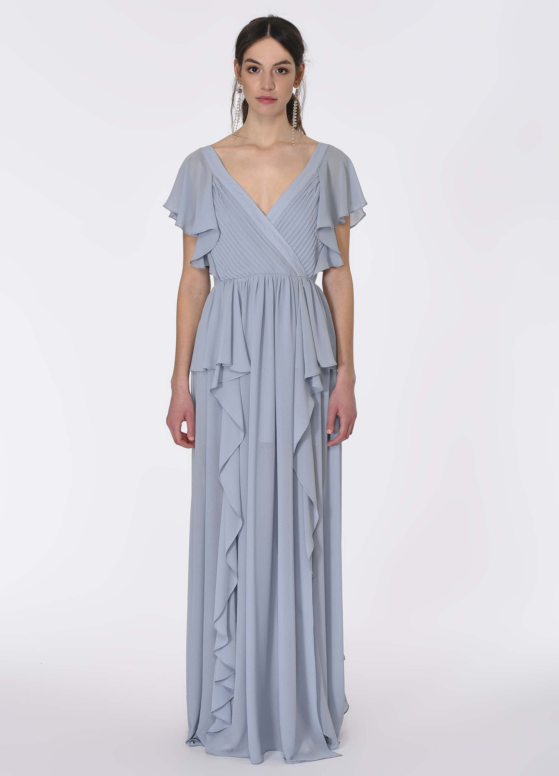 Roman Sky BLUE Greco Panel Gown. 1