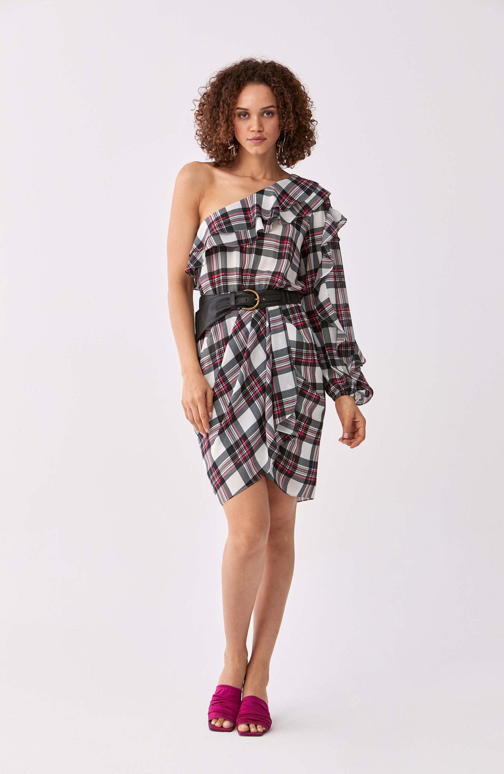 Roman Navy & Red Tartan Cocktail Dress. 1