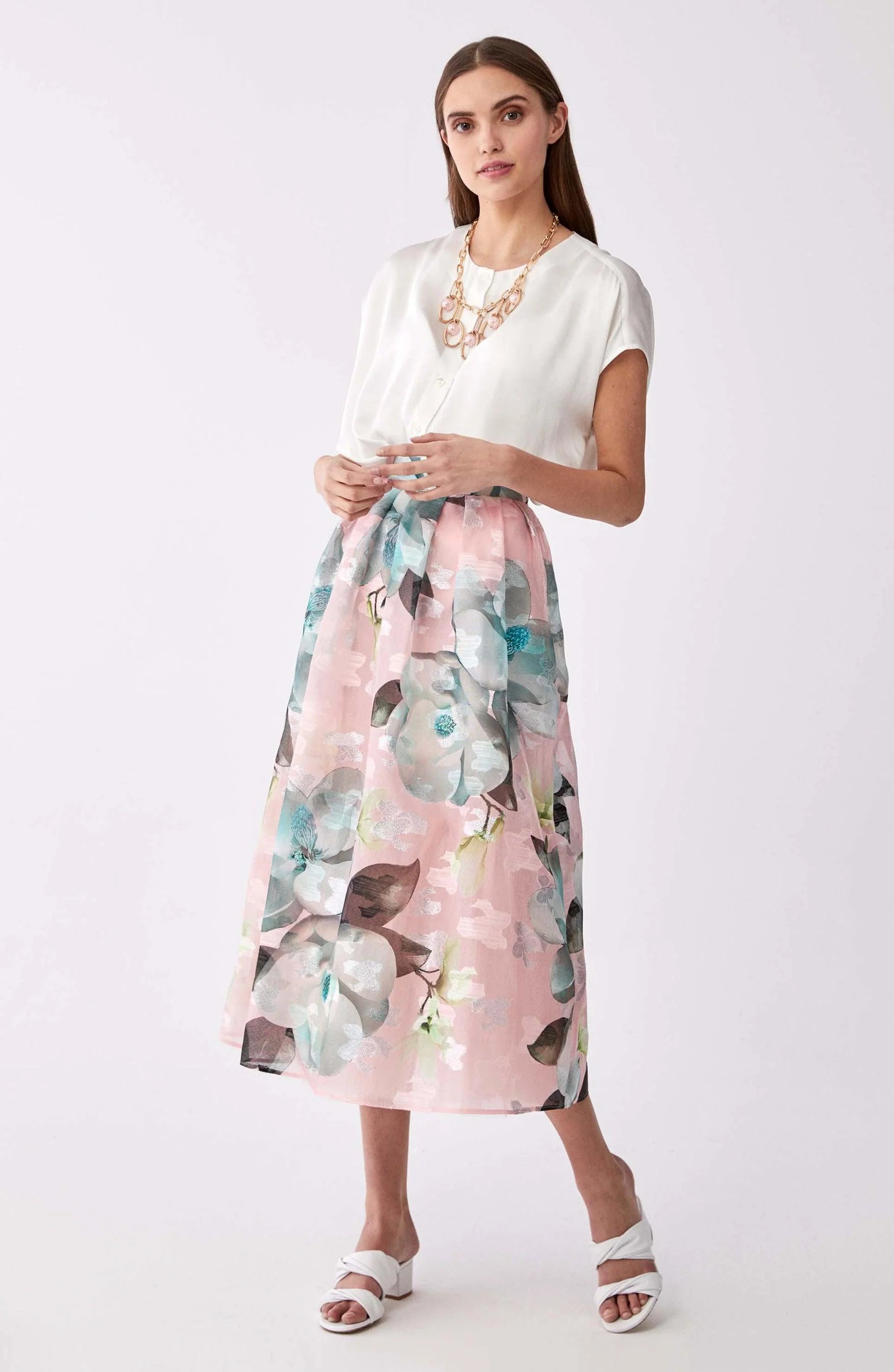 Floral Midi Skirt | Mid Skirts | ROMAN USA