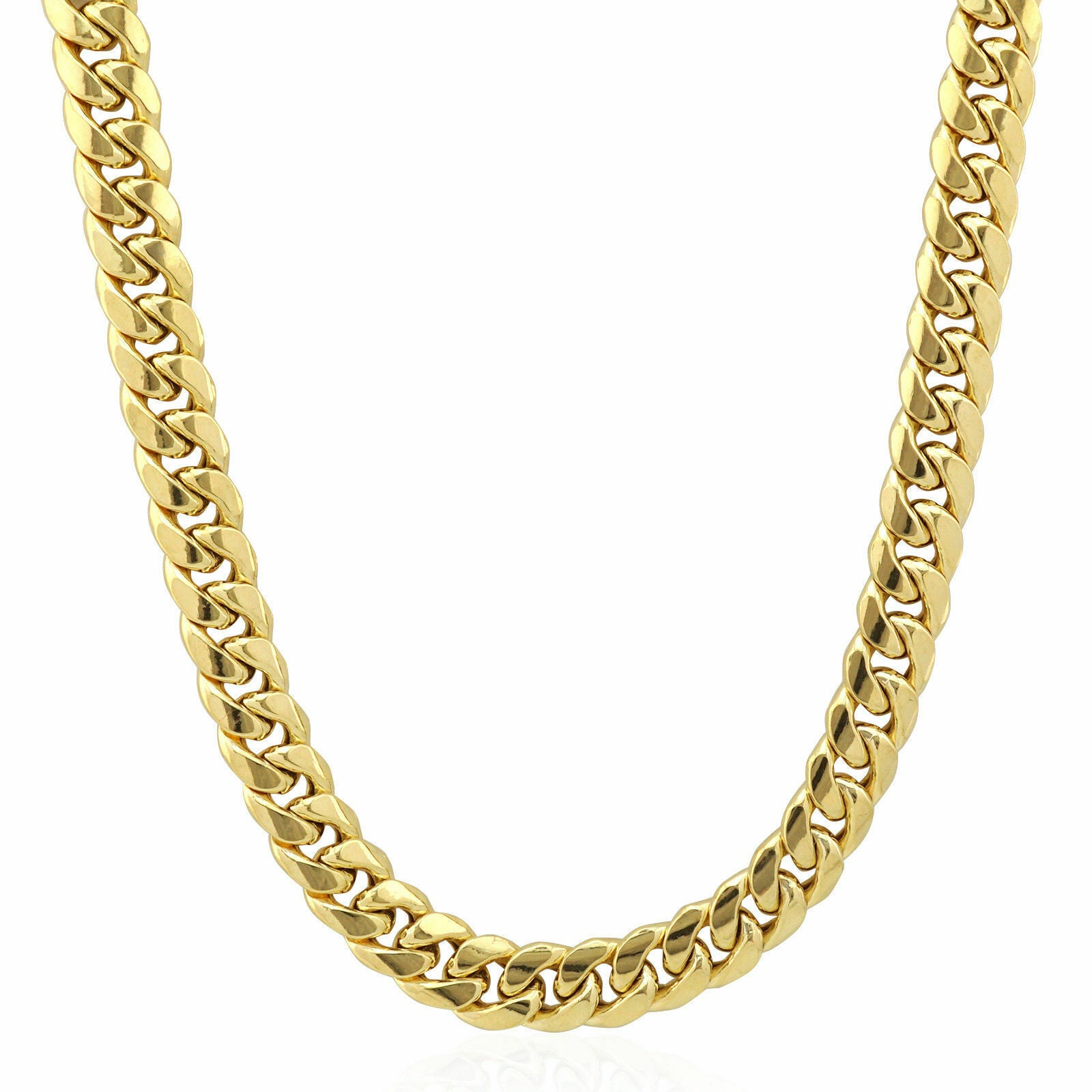Real 10K Yellow Gold Miami Cuban Link Hollow Chain Necklace Men/Women 8.0 MM