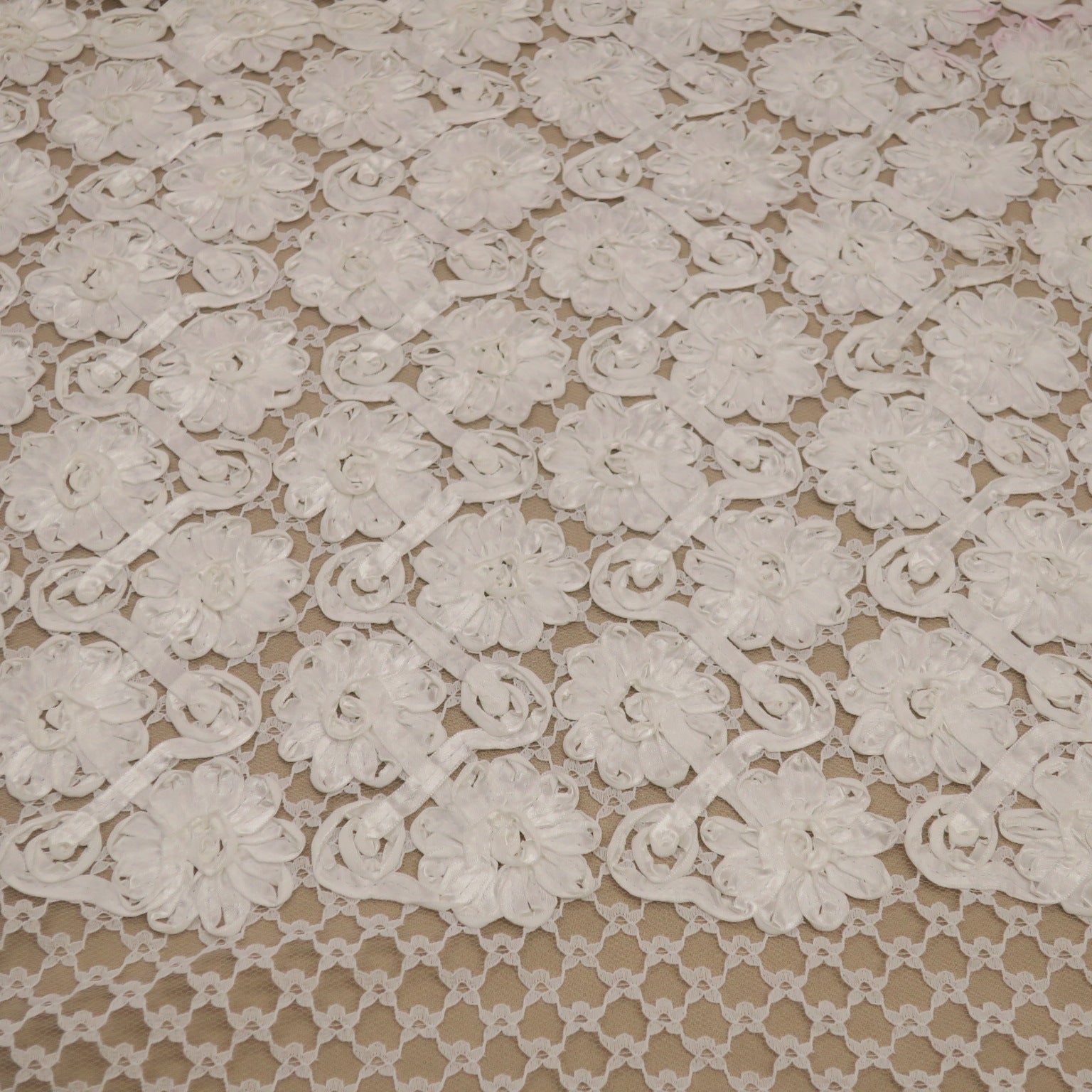 White High Relief Embroidered Lace | Rex Fabrics