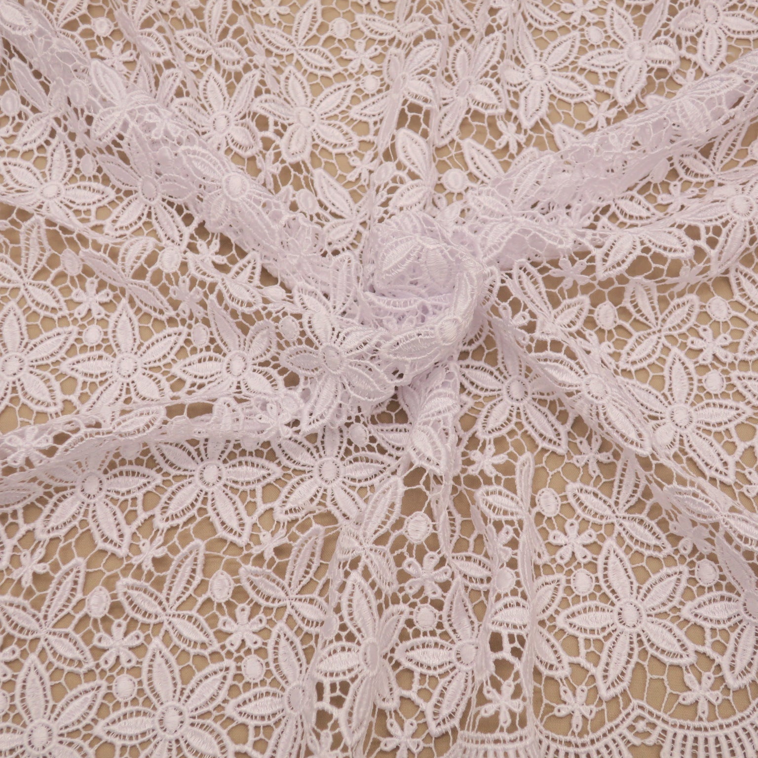 White Corded Floral Embroidered Guipure Lace | Rex Fabrics