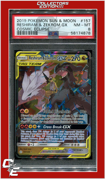 Reshiram & Zekrom GX (Full Art) - Cosmic Eclipse - Pokemon Card