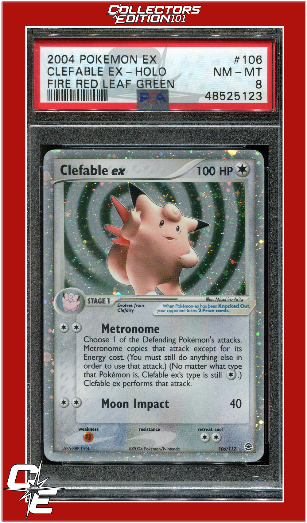 EX FireRed LeafGreen 106 Clefable EX Holo PSA 8