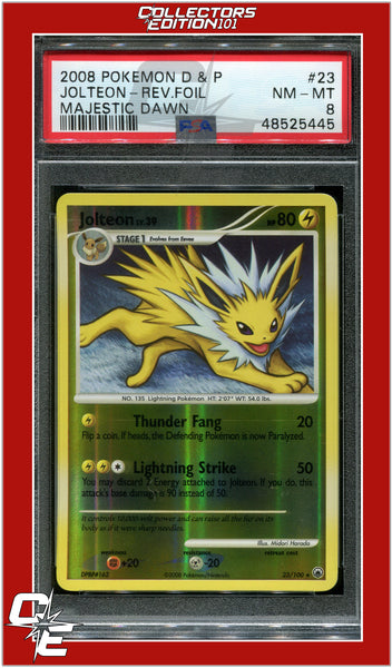 PSA 8 NM-MT Leafeon LV X. Majestic Dawn Pokemon Card 99/100