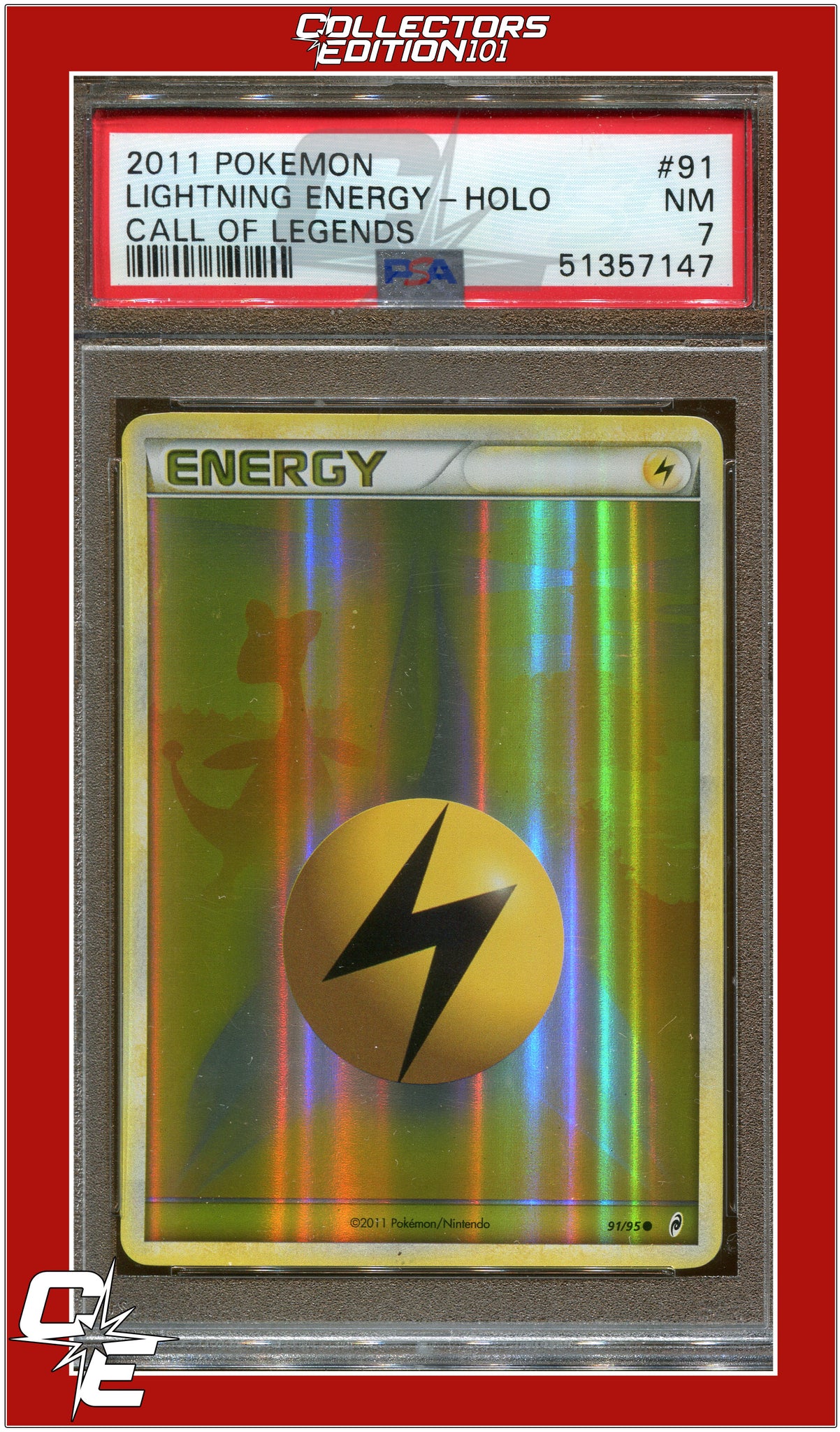 Call of Legends 91 Lightning Energy Holo PSA 7 | Collectors Edition 101