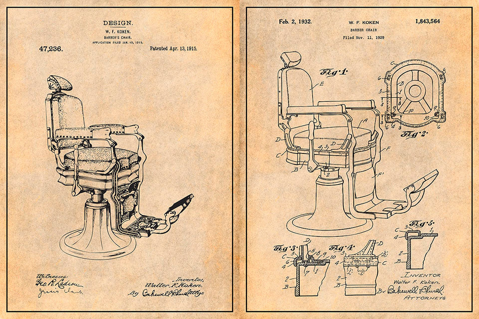 Patentes de Cadeiras de Barbeiro