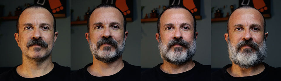 Evolução da barba ao longo de 3 meses