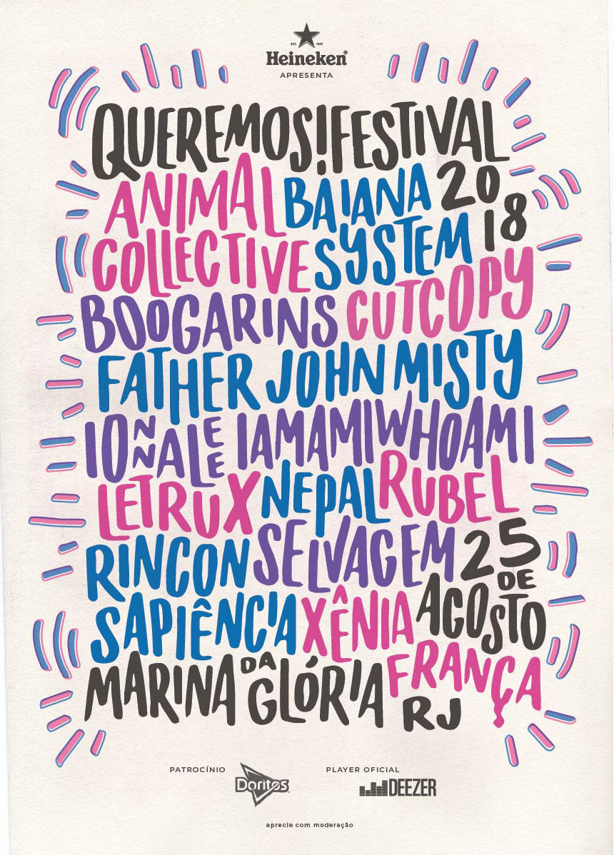 Cartaz com Line-Up Festival Queremos