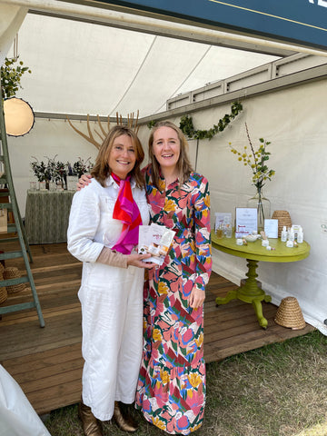 Therapi founders, Tanya and Esme, on the Therapi stand at Blenheim Horse Trials