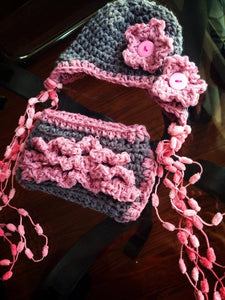 Ruffle Bottoms Crochet Diaper Cover and Hat Set