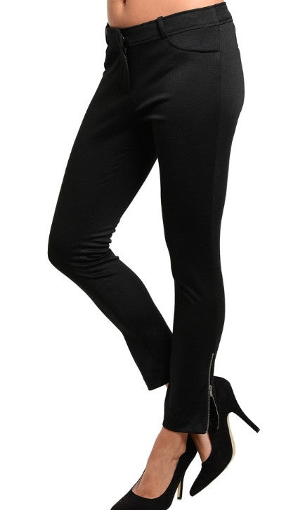 Ankle-Zip Black Knit Pants - Final Sale – ClayViz Fashion Boutique