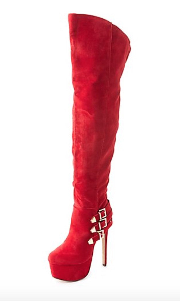 Red Stiletto Boots - FINAL SALE – ClayViz Fashion Boutique