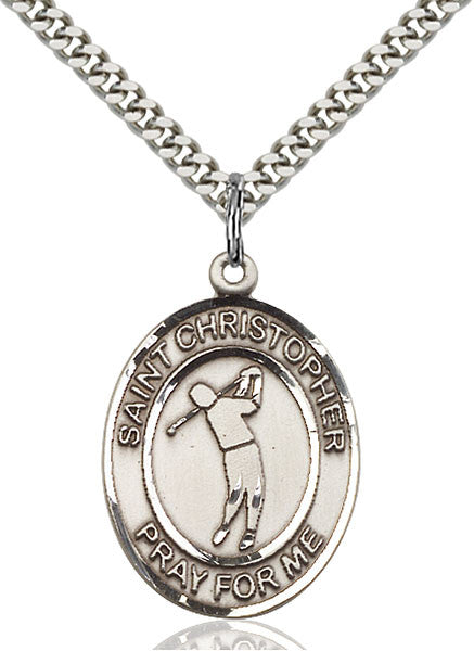 Sterling Silver St. Christopher / Fishing Pendant