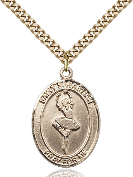 Gold Filled St. Sebastian / Fishing Pendant