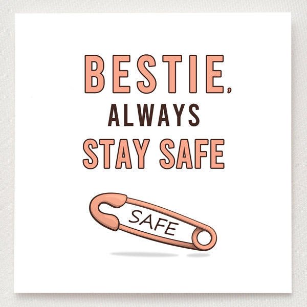 Safety Pin Ring - Bestie Always Stay Safe