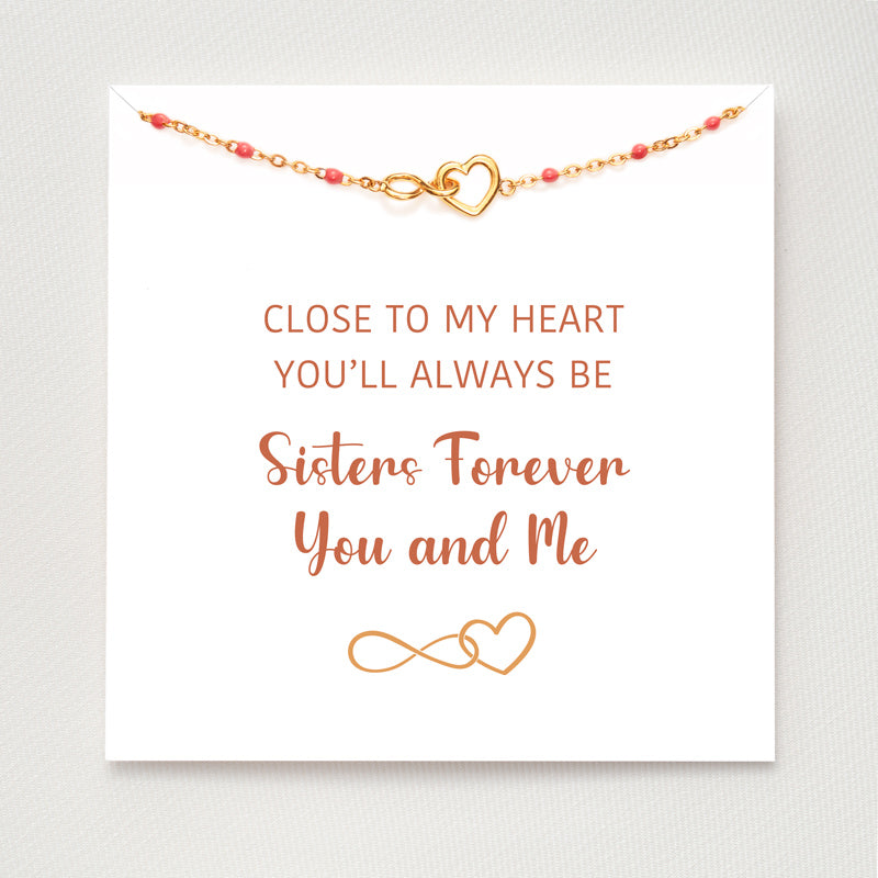 Sisters Forever Infinity Heart Bracelet